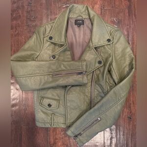 Joe’s Jeans | Green Faux Leather Moto Jacket | Size XS